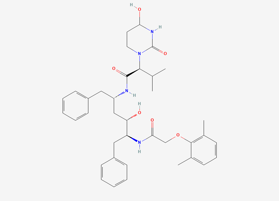 Two-dimensional chemical structure of DES(2-oxo-tetrahydropyrimidinyl)-2-oxo-4-hydroxy-tetrahydropyrimidinyl lopinavir