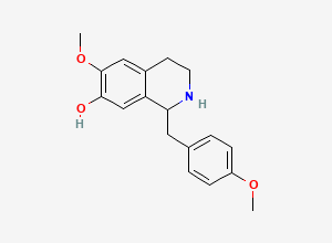 Two-dimensional chemical structure of 6-methoxy-1-(4-methoxybenzyl)-1,2,3,4-tetrahydroisoquinolin-7-ol