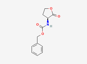 Two-dimensional chemical structure of (S)-Benzyl (2-oxotetrahydrofuran-3-yl)carbamate