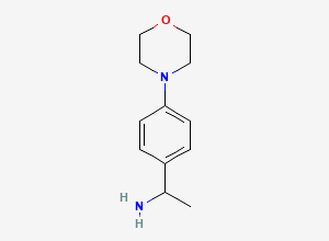 Two-dimensional chemical structure of 1-(4-(Morpholin-4-yl)phenyl)ethan-1-amine