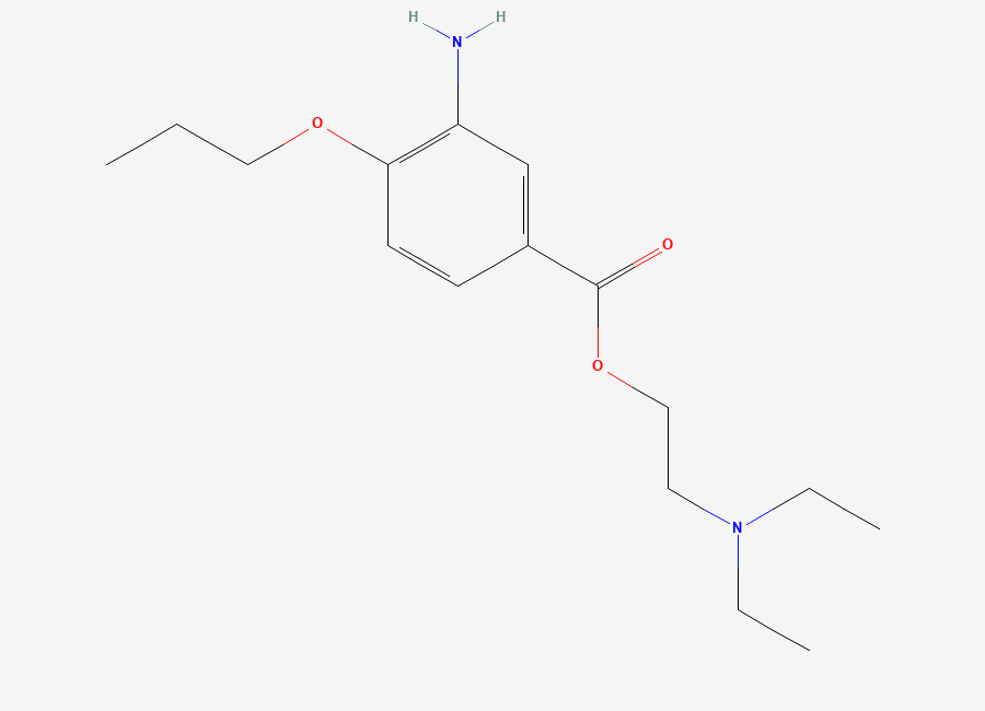 Two-dimensional chemical structure of Proparacaine, CAS 499-67-2
