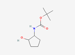 Two-dimensional chemical structure of tert-butyl N-(2-hydroxycyclopentyl)carbamate