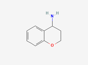 Two-dimensional chemical structure of 3,4-Dihydro-2H-1-benzopyran-4-amine