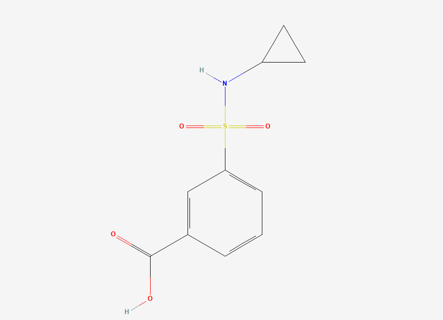 Two-dimensional chemical structure of 3-(cyclopropylsulfamoyl)benzoic Acid