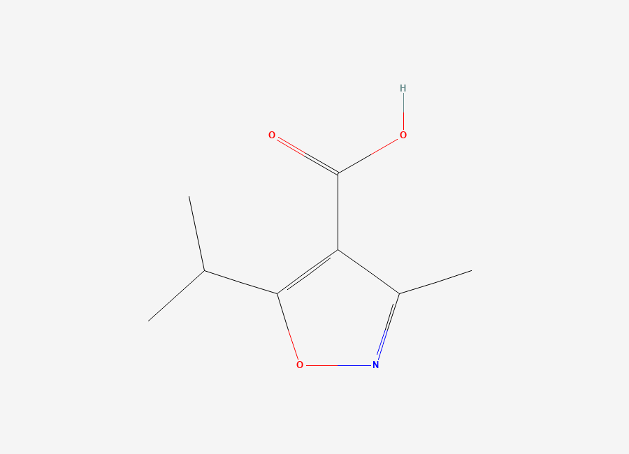 Two-dimensional chemical structure of 3-Methyl-5-(propan-2-yl)-1,2-oxazole-4-carboxylic acid