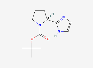 Two-dimensional chemical structure of tert-Butyl (2S)-2-(1H-imidazol-2-yl)pyrrolidine-1-carboxylate