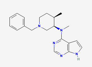 Two-dimensional chemical structure of Tofacitinib Benzyl Impurity/ Des-(N-oxopropanenitrile)-N-methylbenzyl, CAS 477600-73-0