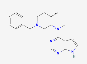 Two-dimensional chemical structure of N-((3S,4S)-1-Benzyl-4-methylpiperidin-3-yl)-N-methyl-7H-pyrrolo[2,3-d]pyrimidin-4-amine