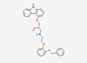 Two-dimensional chemical structure of Carvedilol O-Desmethyl O-Benzyl Impurity, CAS 72955-92-1