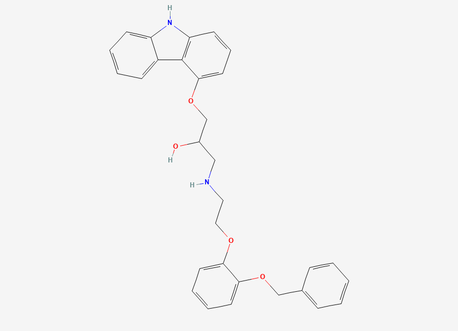 Two-dimensional chemical structure of Carvedilol O-Desmethyl O-Benzyl Impurity, CAS 72955-92-1