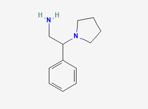 Two-dimensional chemical structure of 2-Phenyl-2-(pyrrolidin-1-yl)ethan-1-amine
