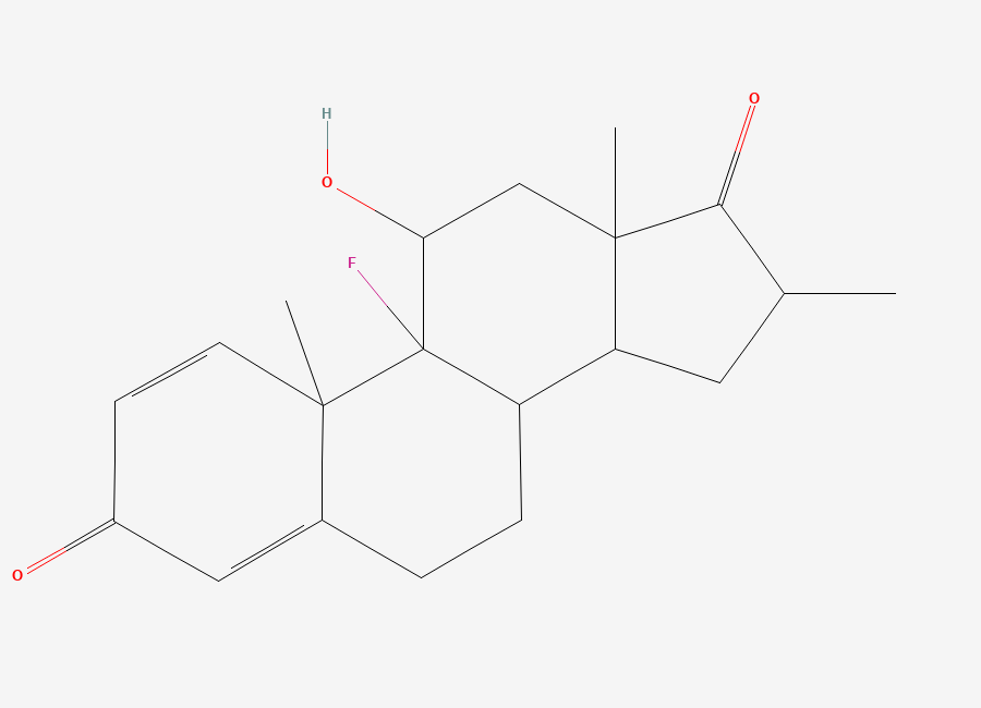Two-dimensional chemical structure of Betamethasone 17-Oxo Impurity, CAS 3109-01-1
