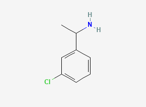 Two-dimensional chemical structure of 1-(3-Chlorophenyl)ethan-1-amine