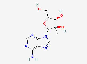 Two-dimensional chemical structure of 2'-C-methyladenosine