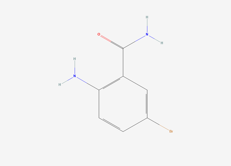 Two-dimensional chemical structure of 2-Amino-5-bromobenzamide