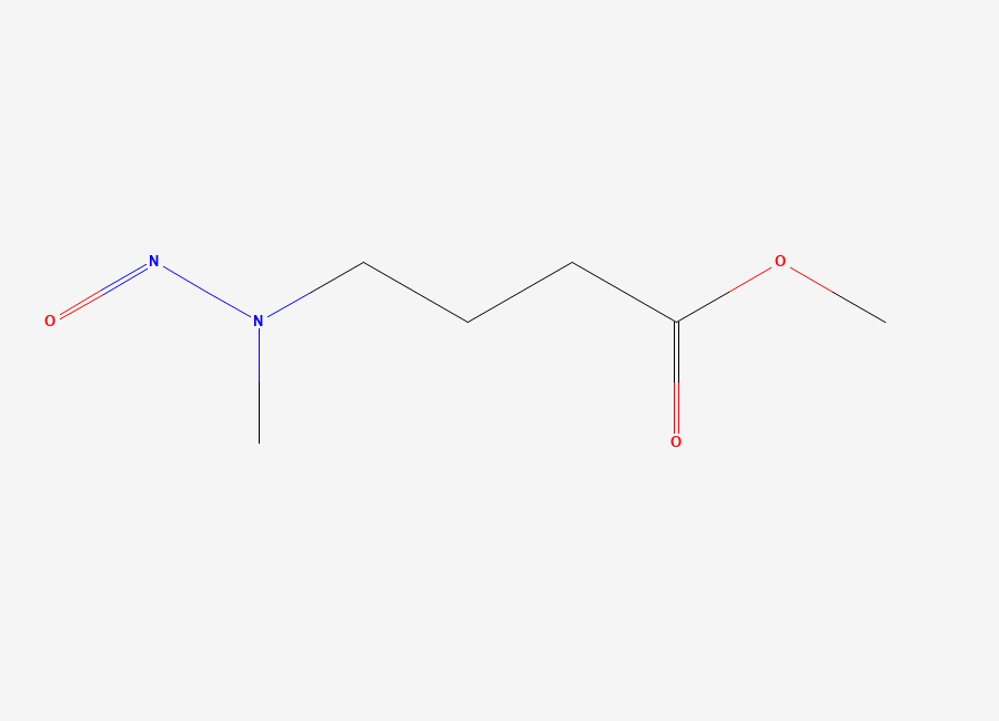 Two-dimensional chemical structure of N-Nitroso-N-methyl-4-aminobutyric Acid Methyl Ester, CAS 51938-17-1