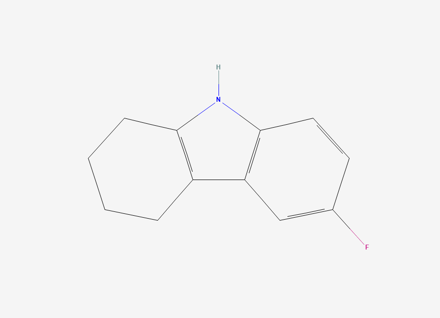 Two-dimensional chemical structure of 6-fluoro-2,3,4,9-tetrahydro-1H-carbazole