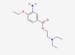 Two-dimensional chemical structure of Benzoic acid, 3-amino-4-ethoxy-, 2-(diethylamino)ethyl ester, CAS 78329-81-4