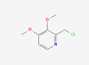 Two-dimensional chemical structure of Pantoprazole Chloromethyl Impurity / Pantoprazole Chloro Impurity (Free Base), CAS 169905-10-6