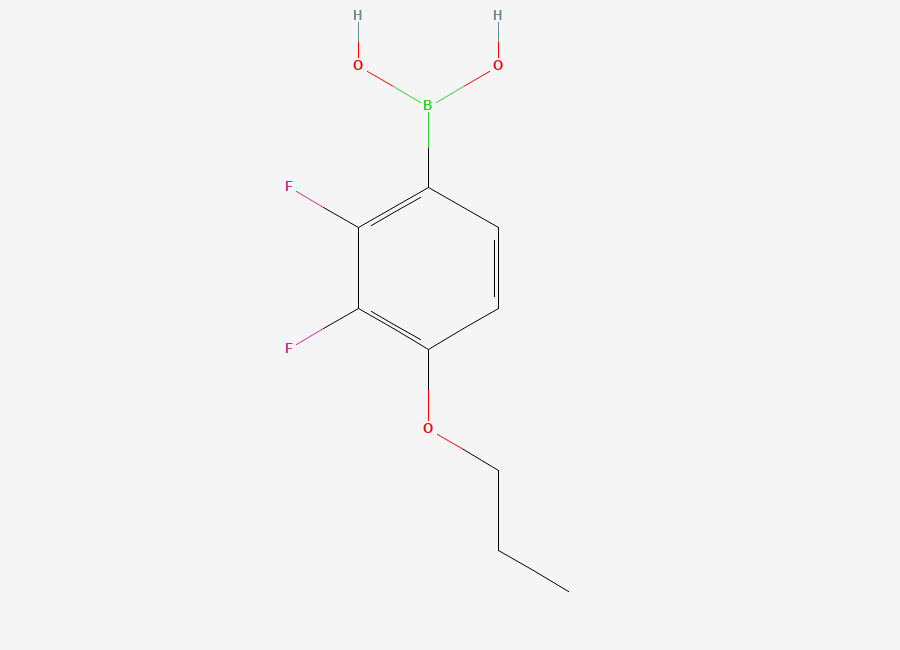 Two-dimensional chemical structure of 2,3-Difluoro-4-propoxyphenylboronic Acid (contains varying amounts of Anhydride)