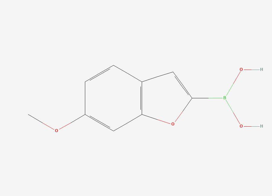 Two-dimensional chemical structure of (6-Methoxybenzofuran-2-yl)boronic acid