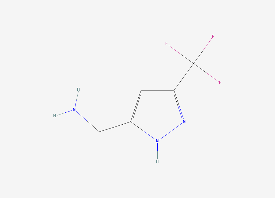 Two-dimensional chemical structure of (5-(Trifluoromethyl)-1H-pyrazol-3-yl)methanamine