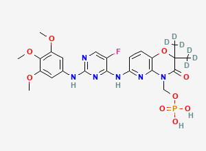 Two-dimensional chemical structure of Fostamatinib-D6, CAS 1260832-79-8