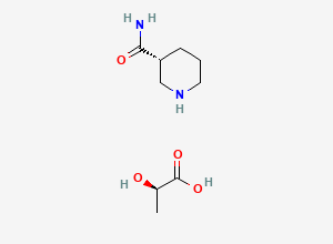 Two-dimensional chemical structure of (R)-Piperidine-3-carboxamide (R)-2-hydroxypropanoate