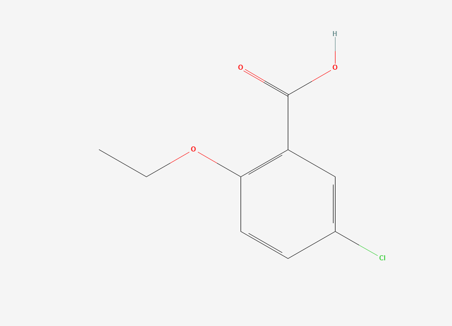 Two-dimensional chemical structure of 5-Chloro-2-ethoxybenzoic acid