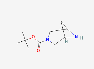 Two-dimensional chemical structure of Tert-butyl 3,6-diazabicyclo[3.1.1]heptane-3-carboxylate