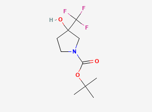 Two-dimensional chemical structure of Tert-butyl 3-hydroxy-3-(trifluoromethyl)pyrrolidine-1-carboxylate
