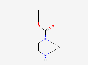 Two-dimensional chemical structure of Tert-butyl 2,5-diazabicyclo(4.1.0)heptane-2-carboxylate