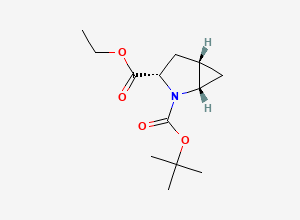 Two-dimensional chemical structure of (1S,3S,5S)-2-Tert-butyl 3-ethyl 2-azabicyclo[3.1.0]hexane-2,3-dicarboxylate