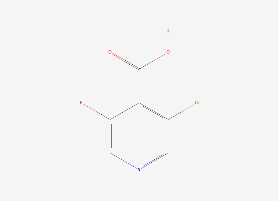 Two-dimensional chemical structure of 3-Bromo-5-fluoropyridine-4-carboxylic acid