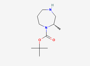 Two-dimensional chemical structure of tert-Butyl (2S)-2-methyl-1,4-diazepane-1-carboxylate