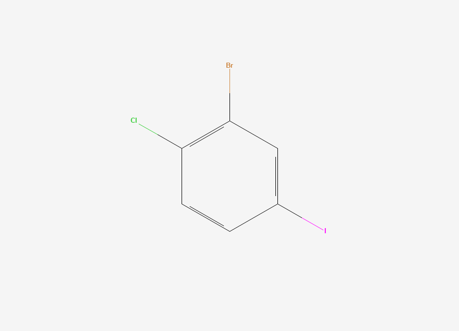 Two-dimensional chemical structure of 1-Bromo-2-chloro-5-iodobenzene
