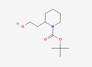 Two-dimensional chemical structure of Tert-butyl 2-(2-hydroxyethyl)piperidine-1-carboxylate