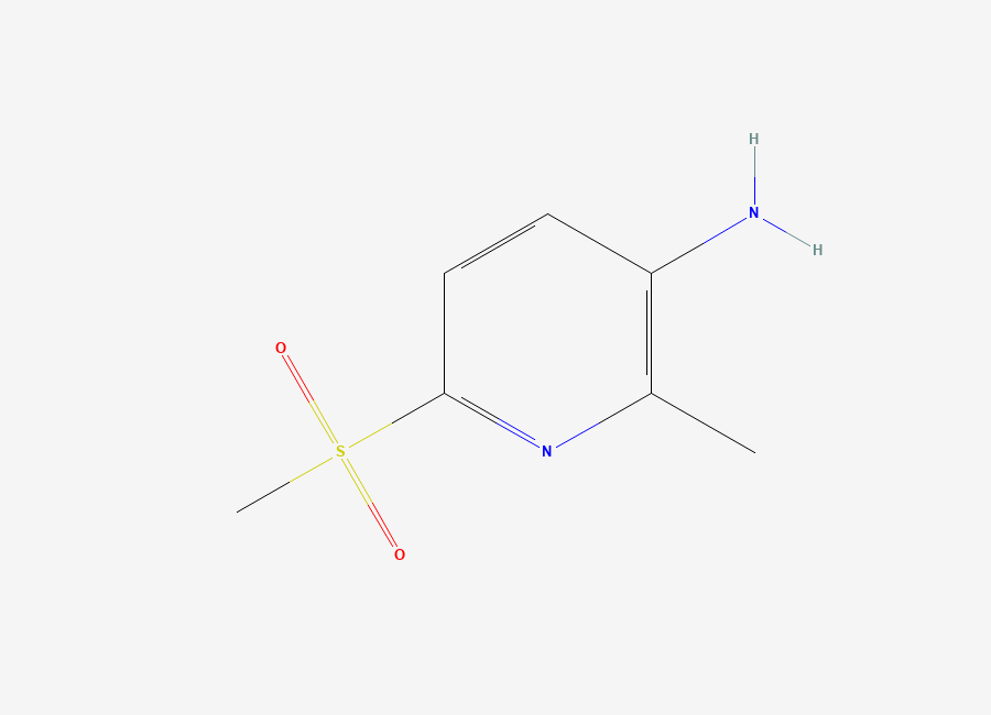 Two-dimensional chemical structure of 2-Methyl-6-(methylsulfonyl)pyridin-3-amine