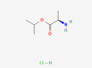 Two-dimensional chemical structure of propan-2-yl (2R)-2-aminopropanoate hydrochloride
