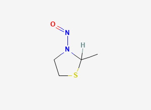Two-dimensional chemical structure of 2-Methyl-N-nitrosothiazolidine, CAS 70629-19-5
