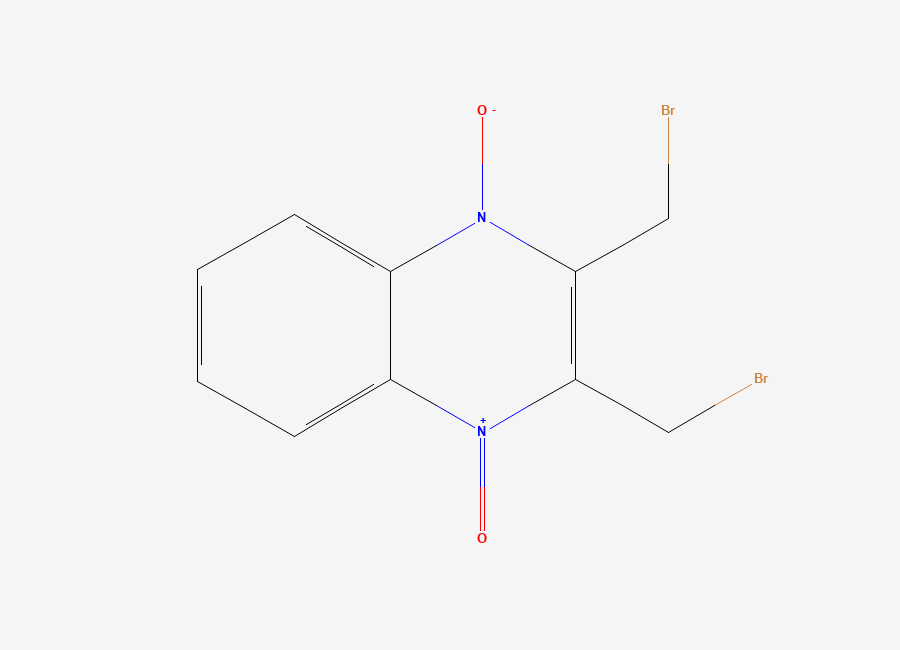 Two-dimensional chemical structure of 2,3-Bis(bromomethyl)quinoxaline-1,4-dioxide