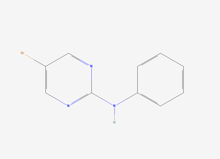 Two-dimensional chemical structure of 5-bromo-N-phenylpyrimidin-2-amine