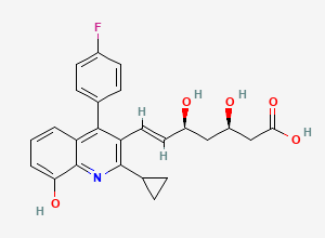 Two-dimensional chemical structure of 8-Hydroxy Pitavastatin, CAS 224320-09-6