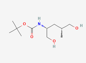 Two-dimensional chemical structure of tert-butyl N-[(2R,4R)-1,5-dihydroxy-4-methylpentan-2-yl]carbamate