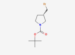 Two-dimensional chemical structure of tert-butyl (3S)-3-(bromomethyl)pyrrolidine-1-carboxylate