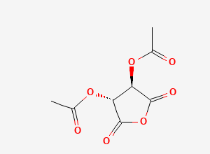 Two-dimensional chemical structure of (+)-Diacetyl-L-tartaric anhydride