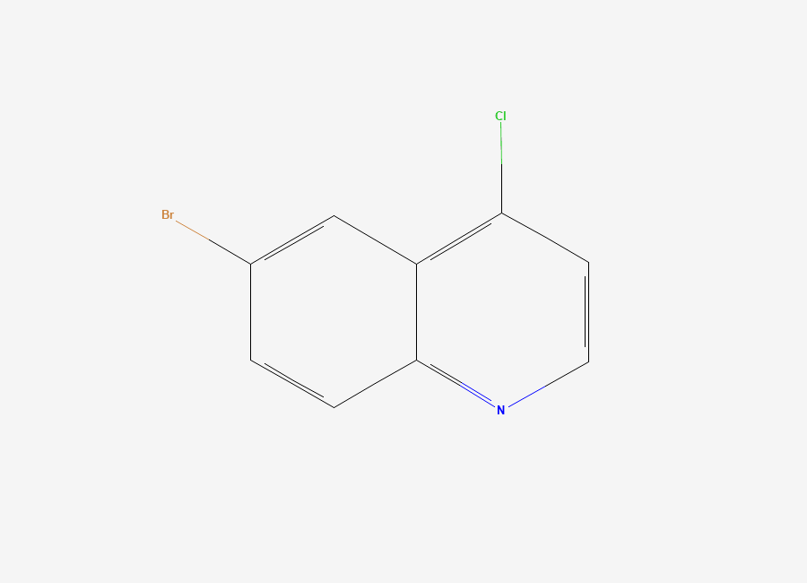 Two-dimensional chemical structure of 6-Bromo-4-chloroquinoline