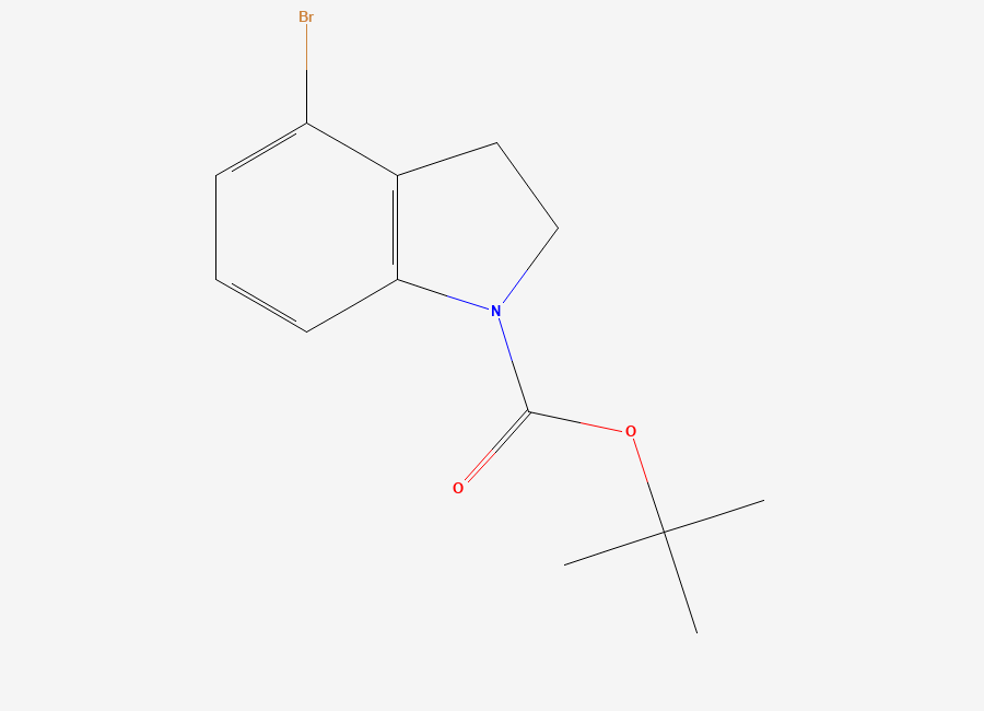 Two-dimensional chemical structure of tert-Butyl 4-bromoindoline-1-carboxylate