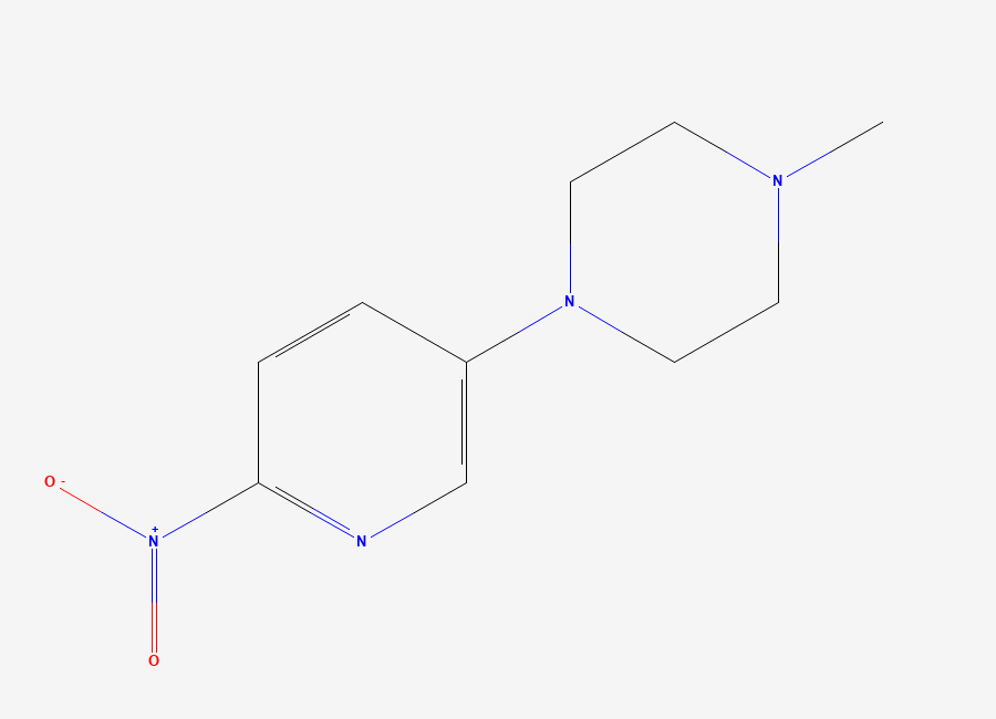 Two-dimensional chemical structure of 1-Methyl-4-(6-nitropyridin-3-yl)piperazine