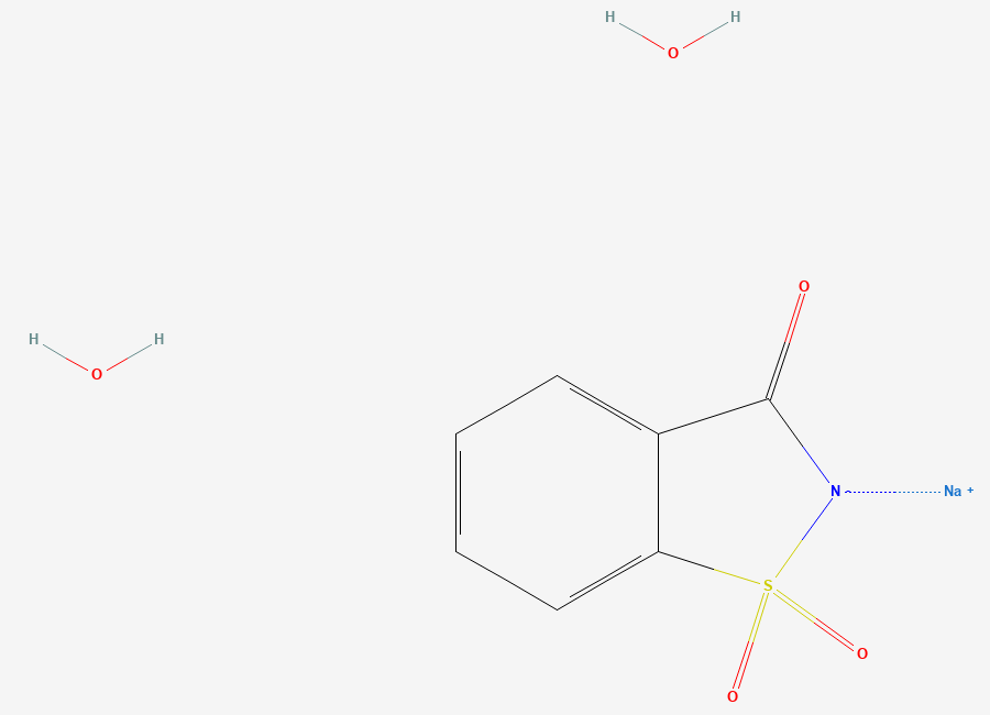 Two-dimensional chemical structure of Saccharin Sodium Dihydrate, CAS 6155-57-3